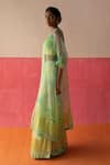 Surbhi Gupta_Green Organza Printed Geometric Cape Open Zona And Sharara Set  _Online_at_Aza_Fashions