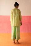 Shop_Surbhi Gupta_Green Jacket - Organza Embellished Sequin Open Ina And Pant Set  _at_Aza_Fashions
