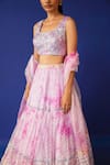 Shop_Surbhi Gupta_Fuchsia Organza Printed Geometric Round Rheya Lehenga Set _Online_at_Aza_Fashions