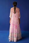 Shop_Surbhi Gupta_Purple Tiered Dress - Georgette Printed Jude Tie Dye Anarkali And Set  _at_Aza_Fashions