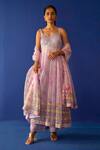 Buy Surbhi Gupta Purple Organza Geometric, Mirror, Sequin Rosa Embroidered Anarkali Set at Aza Fashions Buy_Surbhi Gupta_Purple Organza Geometric, Mirror, Sequin Rosa Embroidered Anarkali Set _at_Aza_Fashions