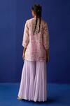 Shop_Surbhi Gupta_Purple Blouse - Cotton Silk Julia Embellished Jacket And Sharara Set  _at_Aza_Fashions