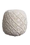 Shop_Manor House_White Cotton Macrame Ottoman Pouf_at_Aza_Fashions