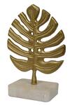 Shop_Manor House_Leaf Sculpture On Marble Base_at_Aza_Fashions