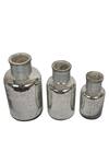 MANOR HOUSE_Silver Glass Lustre Tonic Bottle Set Of 3 _Online_at_Aza_Fashions