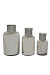 Buy_MANOR HOUSE_Silver Glass Lustre Tonic Bottle Set Of 3 _Online_at_Aza_Fashions