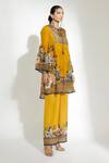 Rajdeep Ranawat_Yellow Pankti Silk Printed Tunic_Online_at_Aza_Fashions