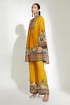 Buy_Rajdeep Ranawat_Yellow Pankti Silk Printed Tunic_Online_at_Aza_Fashions