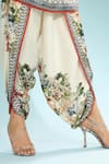 Shop_Rajdeep Ranawat_Beige Satin Printed Floral Sonth Dhoti Pant  _Online_at_Aza_Fashions