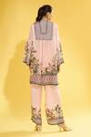 Shop_Rajdeep Ranawat_Pink Satin Floral Permaz Printed Palazzo_at_Aza_Fashions