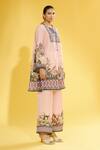 Rajdeep Ranawat_Pink Satin Floral Permaz Printed Palazzo_Online_at_Aza_Fashions