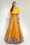 Buy_Rajdeep Ranawat_Yellow Dupion Leela Floral Print Skirt Set_Online_at_Aza_Fashions