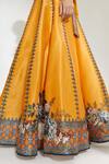 Shop_Rajdeep Ranawat_Yellow Dupion Leela Floral Print Skirt Set_Online_at_Aza_Fashions