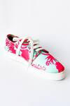 La Fiza_Green Fabric Tory Sneakers_Online_at_Aza_Fashions