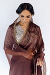 Shop_Mimamsaa_Brown Payal Organza Silk Saree_Online_at_Aza_Fashions