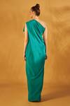 Shop_Na-Ka_Green Crepe Draped One Shoulder Gown_at_Aza_Fashions
