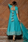 Shop_POMCHA JAIPUR_Blue Anarkali Embellished Gota Notched Set _at_Aza_Fashions