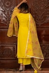 Shop_POMCHA JAIPUR_Yellow Top Embellished Gota V Neck Kurta Set With Dupatta_at_Aza_Fashions