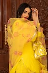 Buy_POMCHA JAIPUR_Yellow Top Embellished Gota V Neck Kurta Set With Dupatta_Online_at_Aza_Fashions
