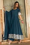 Buy_POMCHA JAIPUR_Blue Cotton Round Anarkali Set _at_Aza_Fashions