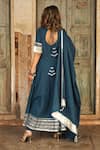 Shop_POMCHA JAIPUR_Blue Cotton Round Anarkali Set _at_Aza_Fashions