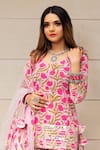 Buy_POMCHA JAIPUR_Pink Cotton Hand Block Print Floral Motifs Round Skirt Kurta Set _Online_at_Aza_Fashions