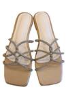 Shop_Cinderella By Heena Yusuf_Beige Knotted Flats _at_Aza_Fashions