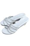Buy_Cinderella By Heena Yusuf_White Embroidery Knotted Strappy Wedges _at_Aza_Fashions