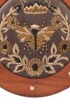 Buy_Duetluxury_Brown Embroidered Round Clutch _Online_at_Aza_Fashions