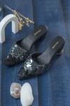Buy Urbansway Black Embellished Mirror Mule Heels at Aza Fashions Buy_Urbansway_Black Embellished Mirror Mule Heels _at_Aza_Fashions