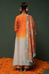 Buy_Chrkha_Orange Kurta And Dupatta Chanderi Silk & Pants Cotton Print & Ombre Set _Online_at_Aza_Fashions