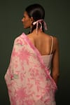 Shop_Chrkha_Pink Chanderi Silk Printed Floral Saree _at_Aza_Fashions