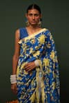 Buy_Chrkha_Blue Chanderi Silk Printed Floral Saree _Online_at_Aza_Fashions