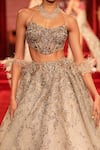 Shop_Dolly J_Silver Organza June Iridescent Lehenga Set_at_Aza_Fashions