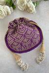 Buy_Amyra_Purple Embroidery, Tassels Leela Heritage Potli _at_Aza_Fashions