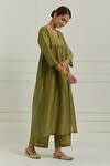 Ikshita Choudhary_Green Chanderi Pant_Online_at_Aza_Fashions