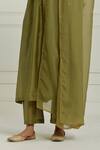 Ikshita Choudhary_Green Chanderi Pant_at_Aza_Fashions