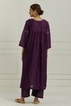 Shop_Ikshita Choudhary_Purple Chanderi Pant_at_Aza_Fashions