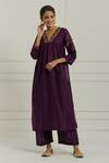Ikshita Choudhary_Purple Chanderi Pant_Online_at_Aza_Fashions