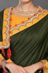 Onaya_Green Handloom Saree With Blouse_at_Aza_Fashions