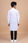 Shop_Raghavendra Rathore Blue_White Cotton Plain Asymmetric Kurta _at_Aza_Fashions