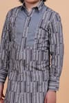 Buy_Raghavendra Rathore Blue_Grey Cotton Geometric Kurta _Online_at_Aza_Fashions