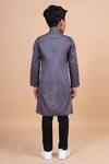Shop_Raghavendra Rathore Blue_Grey Cotton Asymmetric Kurta _at_Aza_Fashions