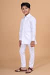 Shop_Raghavendra Rathore Blue_White Cotton Spread Collar Kurta _Online_at_Aza_Fashions
