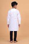Shop_Raghavendra Rathore Blue_White Cotton Linen Kurta _at_Aza_Fashions