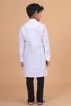 Shop_Raghavendra Rathore Blue_White Cotton Linen Kurta _at_Aza_Fashions