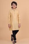 Buy_Raghavendra Rathore Blue_Beige Cotton Linen Kurta _at_Aza_Fashions