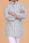 Shop_Raghavendra Rathore Blue_Grey Cotton Printed Kurta _Online_at_Aza_Fashions