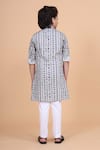 Shop_Raghavendra Rathore Blue_Blue Cotton Printed Linear Kurta _at_Aza_Fashions