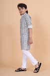 Buy_Raghavendra Rathore Blue_Blue Cotton Printed Linear Kurta _Online_at_Aza_Fashions